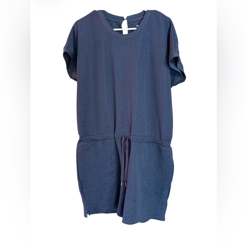 Andrew Marc All New York Romper XL Blue Short Sleeve Drawstring